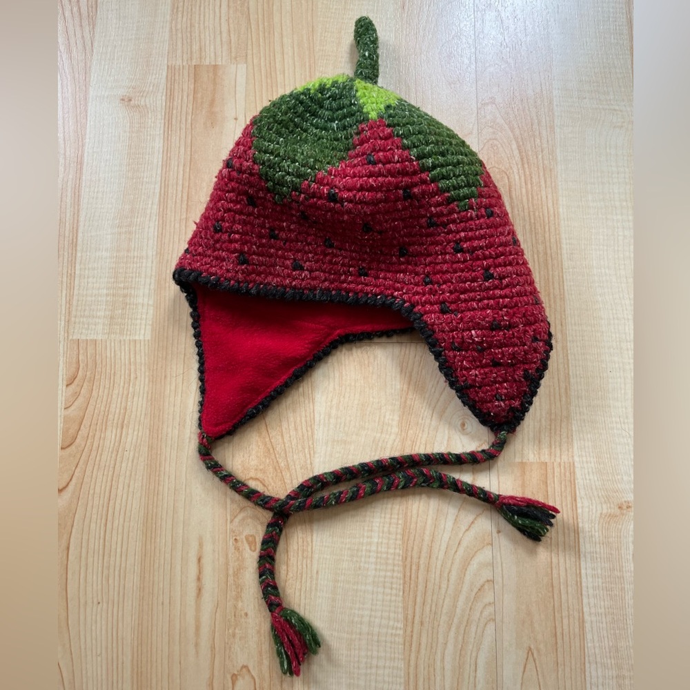 *DONATING ON 3/25* Strawberry Wool Knit Beanie Hat